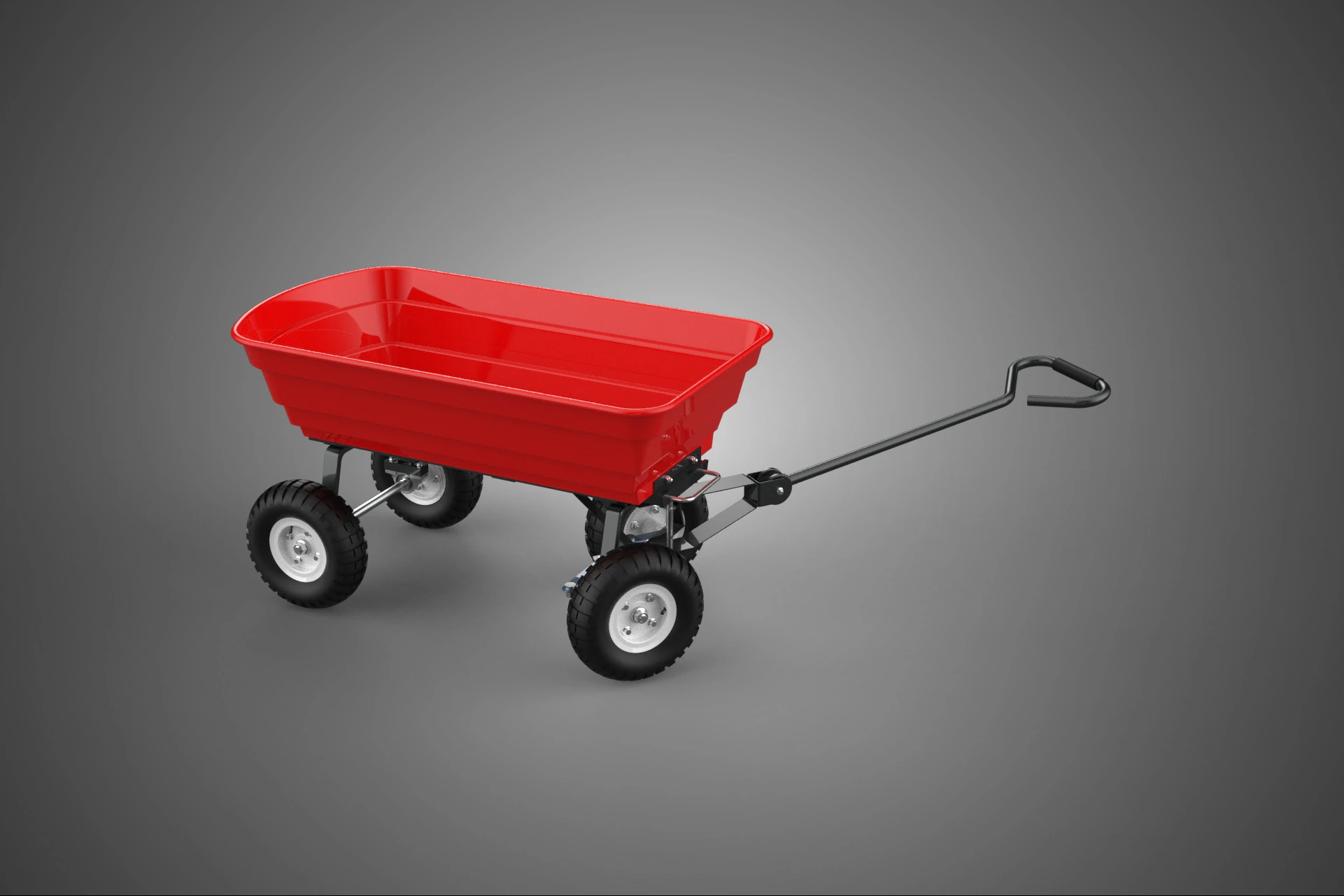 GARDEN CART TROLLEY TURNTABLE STEERING AXLE HANDLE WAGON TRAILER 3D Model .c4d .max .obj .3ds .fbx .stl .blend 
