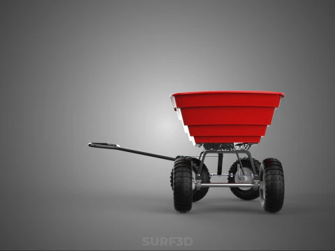 GARDEN CART TROLLEY TURNTABLE STEERING AXLE HANDLE WAGON TRAILER 3D Model