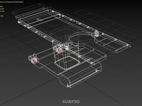 MODULAR SURGICAL OPERATING TABLE BED SURGERY ACCESS HOLE PORT 3D Model