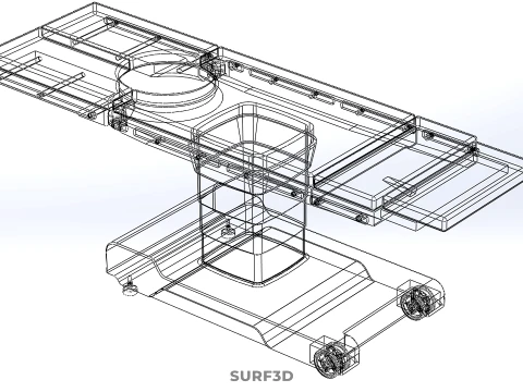MODULAR SURGICAL OPERATING TABLE BED SURGERY ACCESS HOLE PORT 3D Model