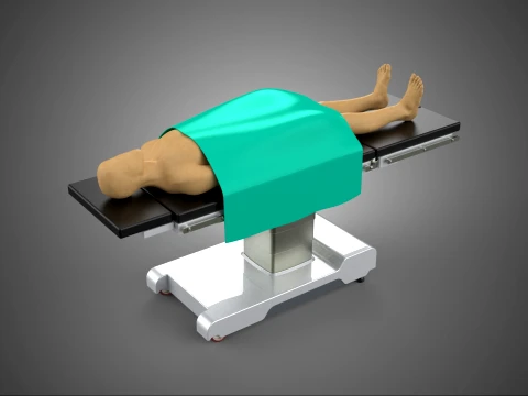İNSAN V&Uuml;CUT MANKENİ MEDİKAL CERRAHİ AMELİYAT MASASI YATAK &Ouml;RT&Uuml;S&Uuml; 3D Model