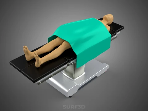 MANEQUIM DE CORPO HUMANO M&Eacute;DICA CIR&Uacute;RGICA MESA DE OPERA&Ccedil;&Atilde;O CAMA Modelo 3D