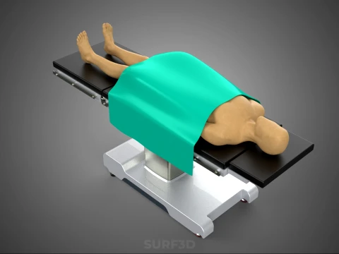 MANEQUIM DE CORPO HUMANO M&Eacute;DICA CIR&Uacute;RGICA MESA DE OPERA&Ccedil;&Atilde;O CAMA Modelo 3D