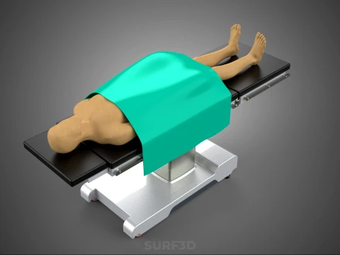 MANEQUIM DE CORPO HUMANO M&Eacute;DICA CIR&Uacute;RGICA MESA DE OPERA&Ccedil;&Atilde;O CAMA Modelo 3D