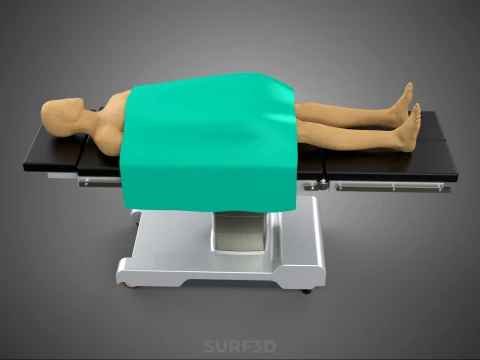 MANEQUIM DE CORPO HUMANO M&Eacute;DICA CIR&Uacute;RGICA MESA DE OPERA&Ccedil;&Atilde;O CAMA Modelo 3D