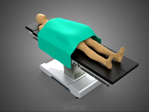 MANEQUIM DE CORPO HUMANO M&Eacute;DICA CIR&Uacute;RGICA MESA DE OPERA&Ccedil;&Atilde;O CAMA Modelo 3D