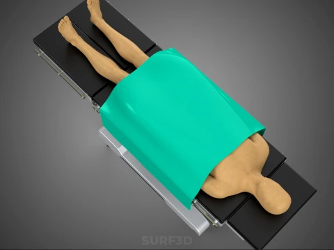 MANEQUIM DE CORPO HUMANO M&Eacute;DICA CIR&Uacute;RGICA MESA DE OPERA&Ccedil;&Atilde;O CAMA Modelo 3D