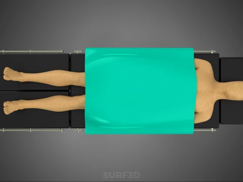 MANEQUIM DE CORPO HUMANO M&Eacute;DICA CIR&Uacute;RGICA MESA DE OPERA&Ccedil;&Atilde;O CAMA Modelo 3D