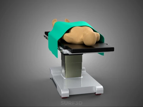 MANEQUIM DE CORPO HUMANO M&Eacute;DICA CIR&Uacute;RGICA MESA DE OPERA&Ccedil;&Atilde;O CAMA Modelo 3D