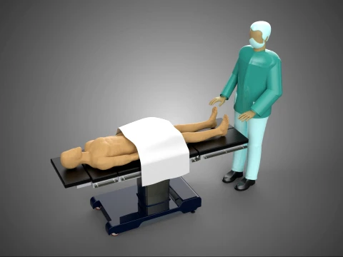 MASSEUR PROFESSIONNEL TH&Eacute;RAPEUTE MASSAGE SPA HOMME PATIENT LIT LIT Modèle 3D