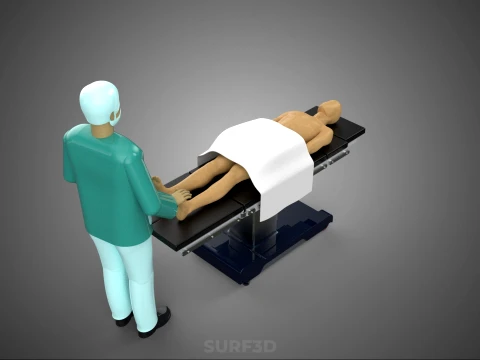 PROFESSIONAL MASSEUR THERAPIST MASSAGE SPA MAN PATIENT LYING BED 3D Model