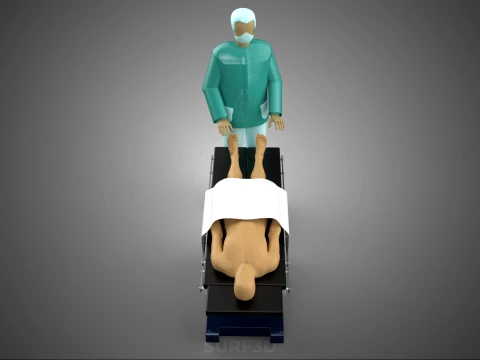 PROFESSIONAL MASSEUR THERAPIST MASSAGE SPA MAN PATIENT LYING BED 3D Model