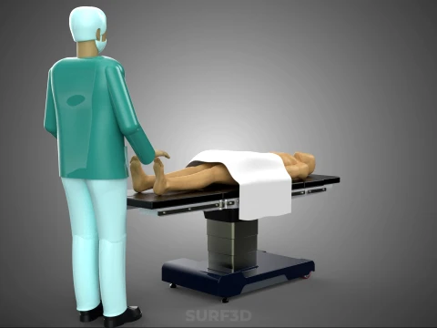 PROFESSIONAL MASSEUR THERAPIST MASSAGE SPA MAN PATIENT LYING BED 3D Model