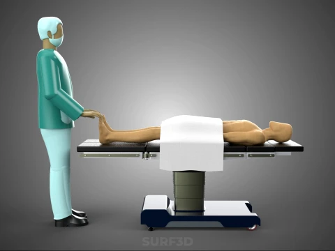 PROFESSIONAL MASSEUR THERAPIST MASSAGE SPA MAN PATIENT LYING BED 3D Model