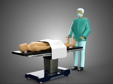 PROFESSIONAL MASSEUR THERAPIST MASSAGE SPA MAN PATIENT LYING BED 3D Model