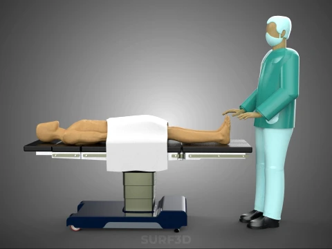 PROFESSIONAL MASSEUR THERAPIST MASSAGE SPA MAN PATIENT LYING BED 3D Model