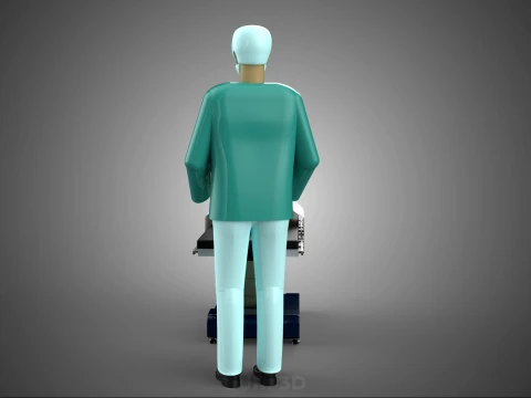 PROFESSIONAL MASSEUR THERAPIST MASSAGE SPA MAN PATIENT LYING BED 3D Model