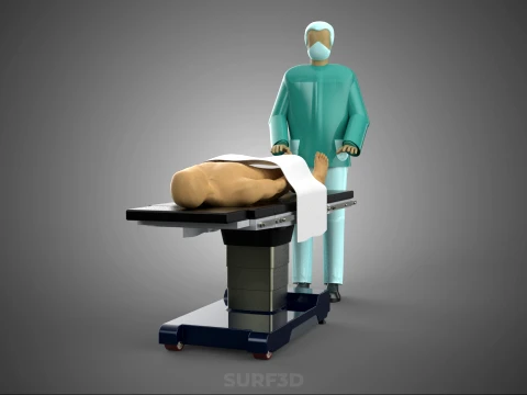 PROFESSIONAL MASSEUR THERAPIST MASSAGE SPA MAN PATIENT LYING BED 3D Model