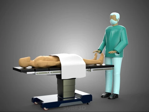 PROFESSIONAL MASSEUR THERAPIST MASSAGE SPA MAN PATIENT LYING BED 3D Model