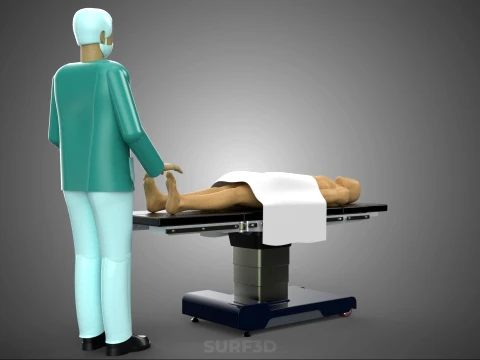 PROFESSIONAL MASSEUR THERAPIST MASSAGE SPA MAN PATIENT LYING BED 3D Model