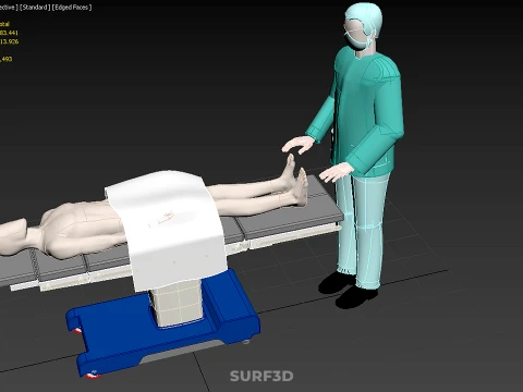 PROFESSIONAL MASSEUR THERAPIST MASSAGE SPA MAN PATIENT LYING BED 3D Model