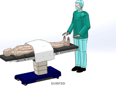 MASSEUR THERAPIST MASSAGE SPA STANDING MASSAGING PATIENT TABLE 3D Model
