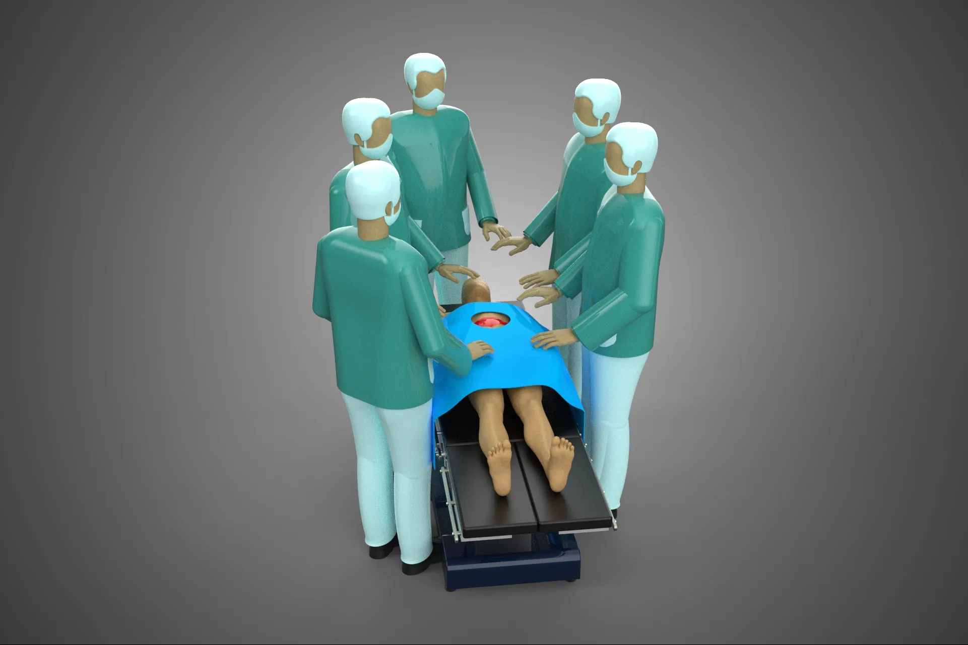 MEDICAL STAFF TEAM SURGERY PATIENT ILLUSTRATION DOCTORS SURGEONS 3D Model .c4d .max .obj .3ds .fbx .stl .blend 