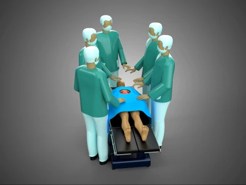 SURGICAL MEDICAL STAFF TEAM PATIENT DOCTOR PHYSICIAN SURGEON LAB 3D Model