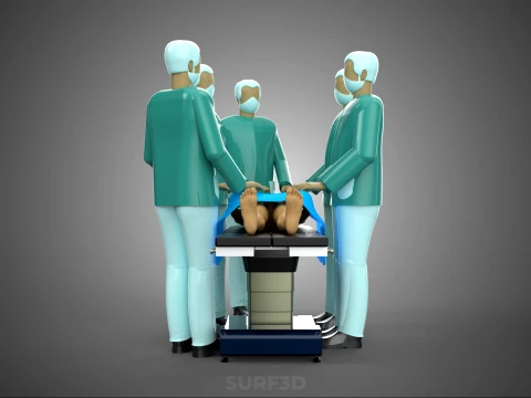 SURGICAL MEDICAL STAFF TEAM PATIENT DOCTOR PHYSICIAN SURGEON LAB 3D Model