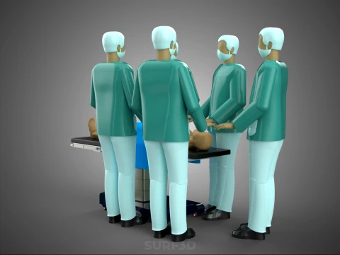 SURGICAL MEDICAL STAFF TEAM PATIENT DOCTOR PHYSICIAN SURGEON LAB 3D Model