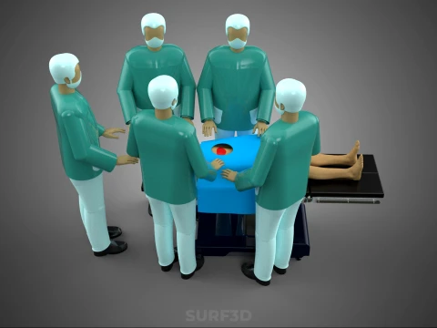 SURGICAL MEDICAL STAFF TEAM PATIENT DOCTOR PHYSICIAN SURGEON LAB 3D Model