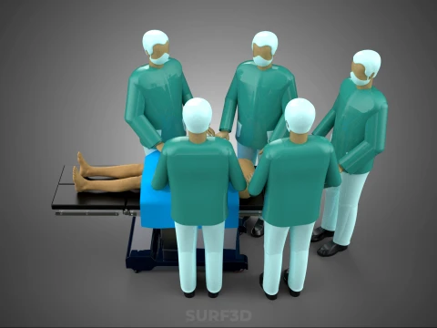 SURGICAL MEDICAL STAFF TEAM PATIENT DOCTOR PHYSICIAN SURGEON LAB 3D Model