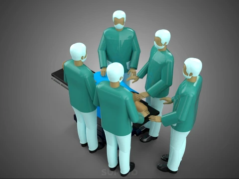SURGICAL MEDICAL STAFF TEAM PATIENT DOCTOR PHYSICIAN SURGEON LAB 3D Model