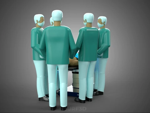 SURGICAL MEDICAL STAFF TEAM PATIENT DOCTOR PHYSICIAN SURGEON LAB 3D Model
