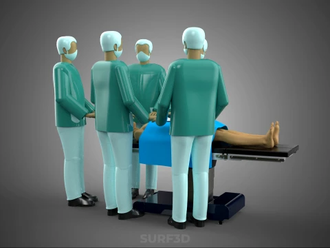 SURGICAL MEDICAL STAFF TEAM PATIENT DOCTOR PHYSICIAN SURGEON LAB 3D Model