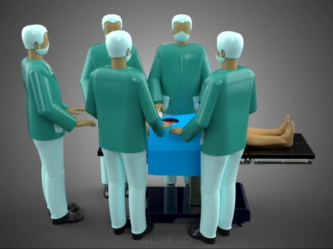 SURGICAL MEDICAL STAFF TEAM PATIENT DOCTOR PHYSICIAN SURGEON LAB 3D Model