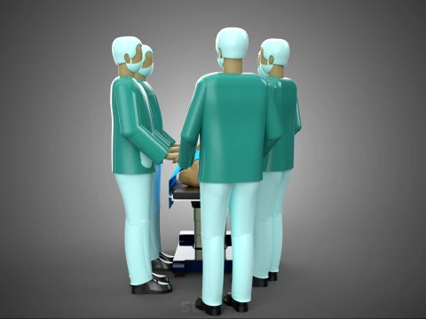 SURGICAL MEDICAL STAFF TEAM PATIENT DOCTOR PHYSICIAN SURGEON LAB 3D Model