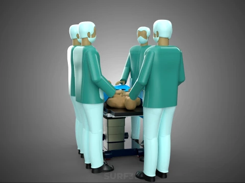 SURGICAL MEDICAL STAFF TEAM PATIENT DOCTOR PHYSICIAN SURGEON LAB 3D Model