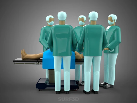 SURGICAL MEDICAL STAFF TEAM PATIENT DOCTOR PHYSICIAN SURGEON LAB 3D Model