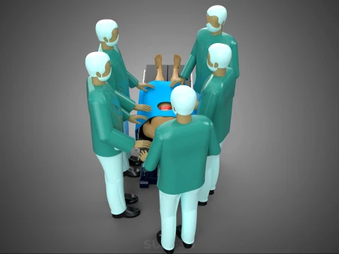 SURGICAL MEDICAL STAFF TEAM PATIENT DOCTOR PHYSICIAN SURGEON LAB 3D Model