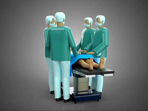 SURGICAL MEDICAL STAFF TEAM PATIENT DOCTOR PHYSICIAN SURGEON LAB 3D Model