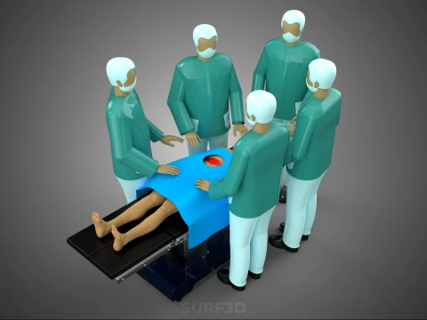 SURGICAL MEDICAL STAFF TEAM PATIENT DOCTOR PHYSICIAN SURGEON LAB 3D Model