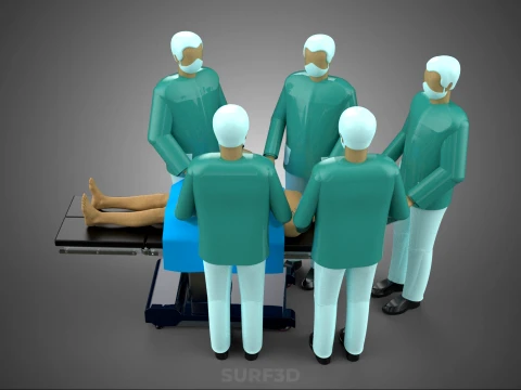 SURGICAL MEDICAL STAFF TEAM PATIENT DOCTOR PHYSICIAN SURGEON LAB 3D Model