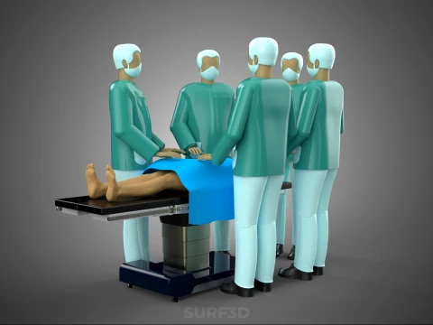 SURGICAL MEDICAL STAFF TEAM PATIENT DOCTOR PHYSICIAN SURGEON LAB 3D Model