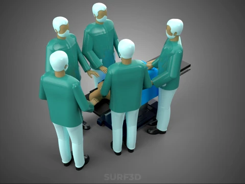 SURGICAL MEDICAL STAFF TEAM PATIENT DOCTOR PHYSICIAN SURGEON LAB 3D Model