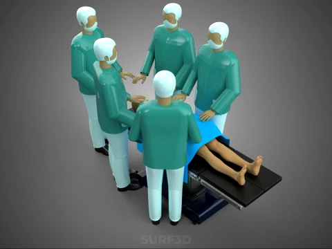 SURGICAL MEDICAL STAFF TEAM PATIENT DOCTOR PHYSICIAN SURGEON LAB 3D Model