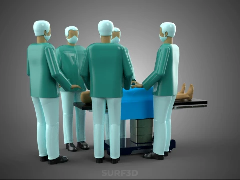 SURGICAL MEDICAL STAFF TEAM PATIENT DOCTOR PHYSICIAN SURGEON LAB 3D Model