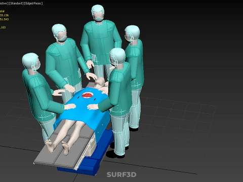 SURGICAL MEDICAL STAFF TEAM PATIENT DOCTOR PHYSICIAN SURGEON LAB 3D Model