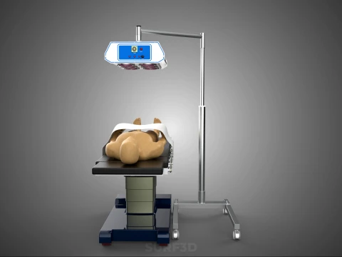 MEDICAL INFRARED LIGHT LAMP RED LED THERAPY DEVICE PATIENT CARE 3D Model