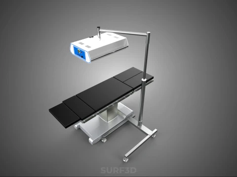 MEDICAL BED INFRA RED LIGHT LAMP LED PHYSIO PHOTO THERAPY DEVICE 3D Model